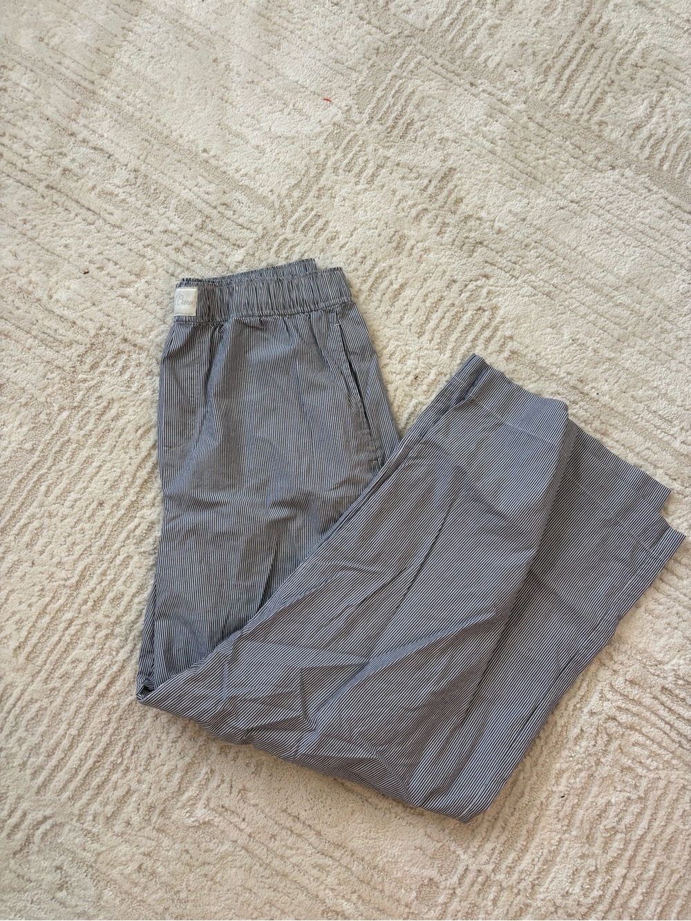 J. Crew Pinstripe Elastic-Waist Casual Pants - Gray